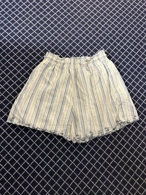 Zara Striped Embroidered Shorts